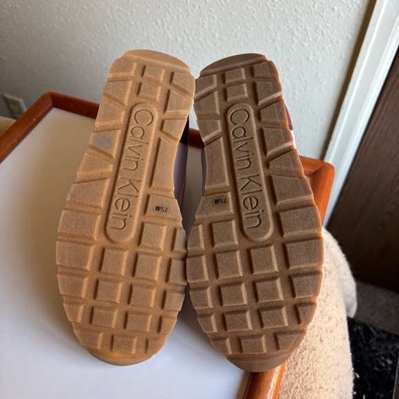 Calvin Klein Burgundy and White Sneakers - Picture 6 of 8